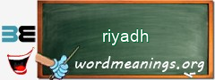 WordMeaning blackboard for riyadh